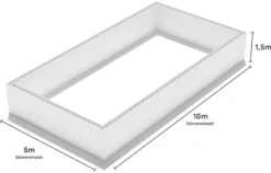 Polystyreen Zwembad Blokkenset - 10,00 X 5,00 X 1,50 M -EXIT TOYS Winkel 1000x500 zij size