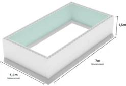 Polystyreen Zwembad Blokkenset High Density - 7.00 X 3.50 X 1.50 M -EXIT TOYS Winkel 700x350 zij ps80 size