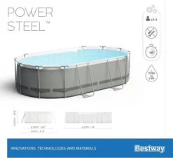 Bestway Power Steel Oval Zwembad - 427 X 250 X 100 Cm - Met Filterpomp En Accessoires -EXIT TOYS Winkel 900 989 56620 01 power steel