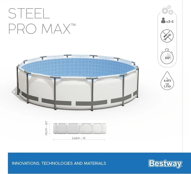 Bestway Steel Pro MAX Zwembad - 366 X 76 Cm - Met Filterpomp - Afbeelding 7