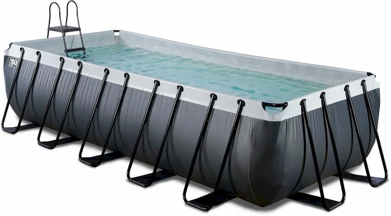 EXIT TOYS EXIT Black Leather Zwembad - 540 X 250 X 122 Cm - Met Zandfilterpomp En Trap