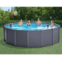 Intex Graphite Panel Pool - 478 X 124 Cm - Met Zandfilterpomp En Accessoires -EXIT TOYS Winkel graphite panel pool1